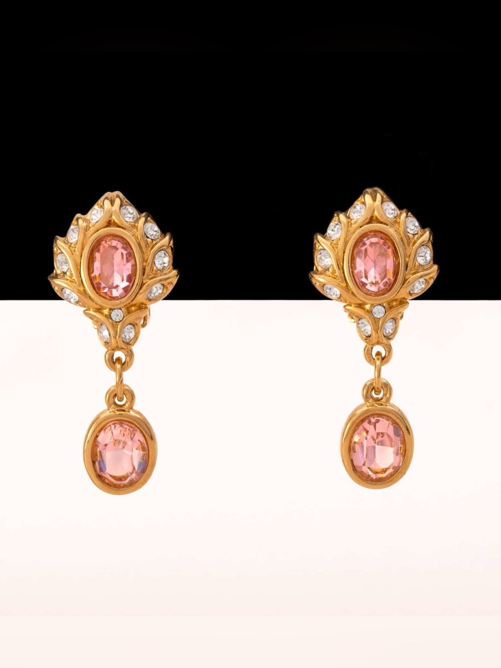NWT! Swarovski Gold Clip On Earrings